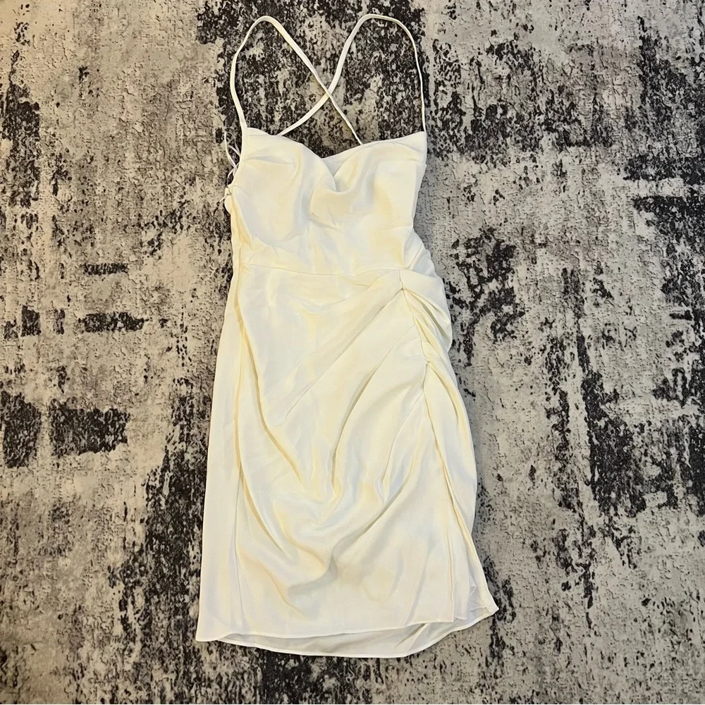 amanda uprichard jasalina side ruched dress bridal - Picture 3 of 11